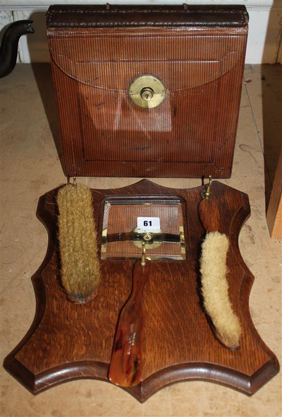 Leather writing box & hall mirror